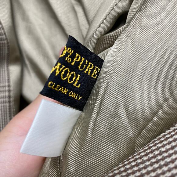 Vintage Giorgio Saint Angelo Womens Size 12 Houndstooth Plaid Wool Blazer - Picture 4 of 6